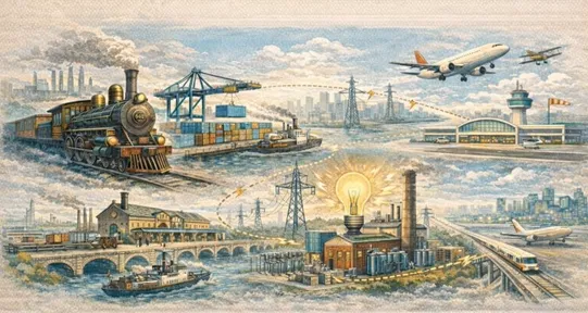 다양한 인프라 스펙트럼, 기술발전과 생산양식의 변화로 진화